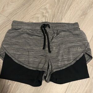 Reebok Gray and Black Women's Athletic Shorts